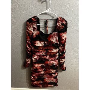 Cache Women Long Sleeve Dress Size‎ XS Stretch Multi Color Party Cocktail